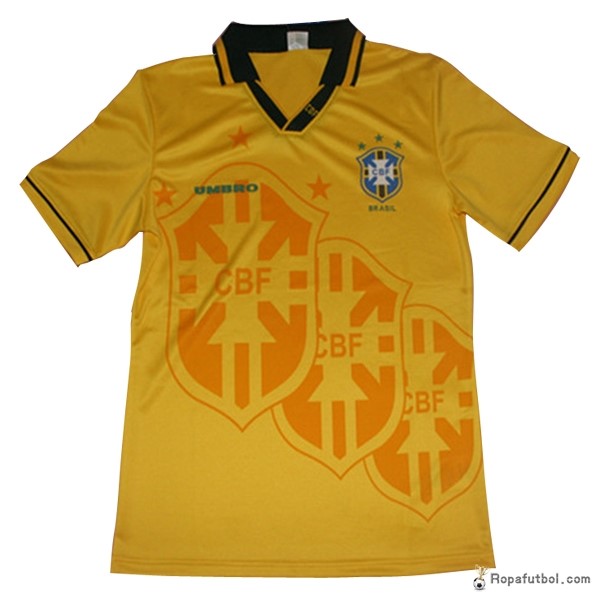 Camiseta Brasil Replica Primera Ropa Retro 1994 Amarillo